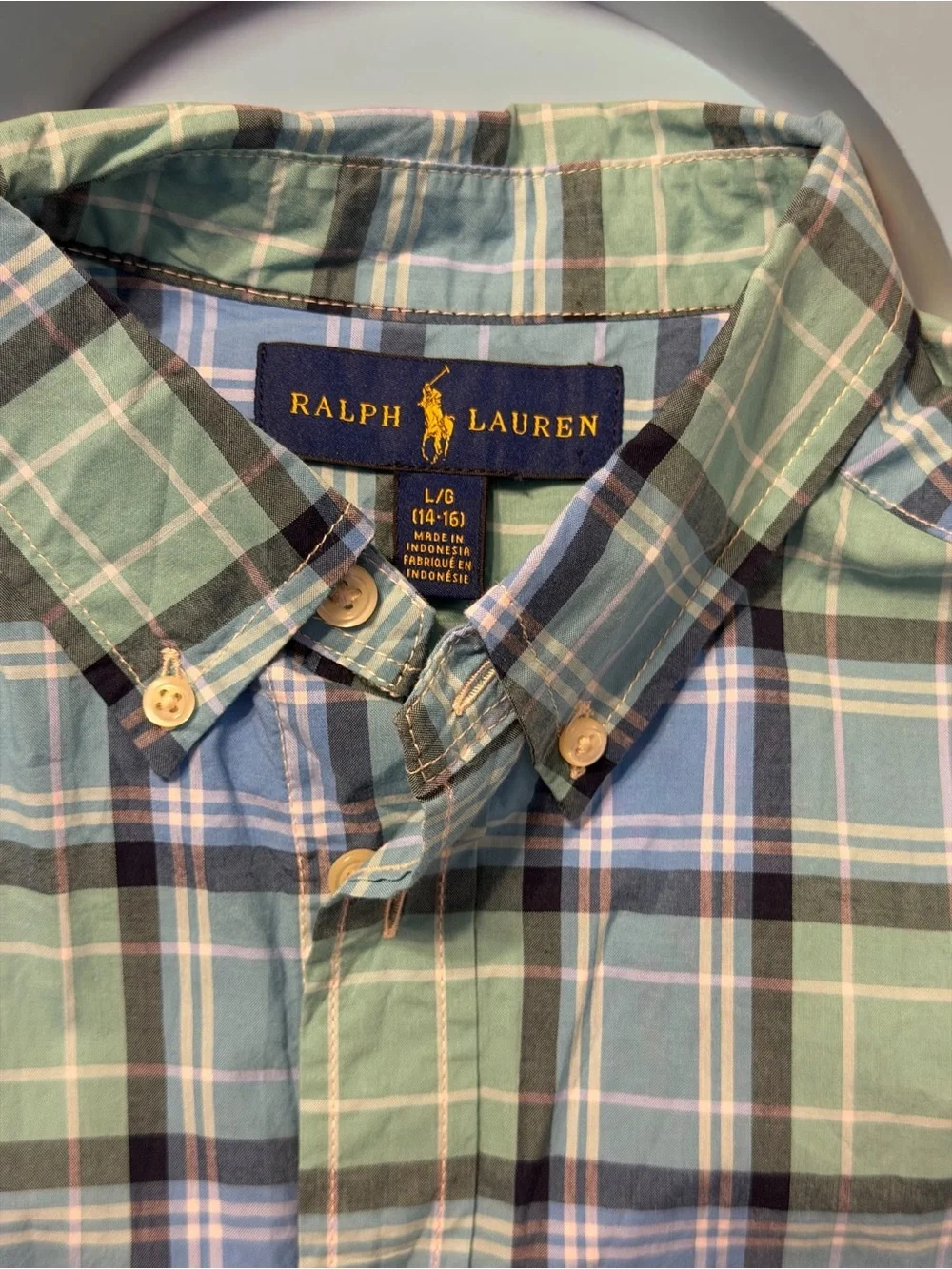 Lot of 2 Boys Button-Down Shirts Size L & XL Like New Old Navy Ralph Lauren